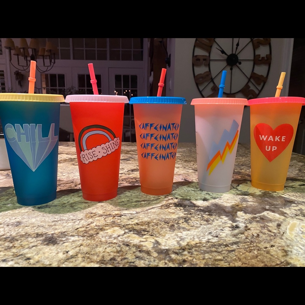 Starbucks COLD CUP SET- BRAND NEW! Set of 5 tumblers, lids and straws
